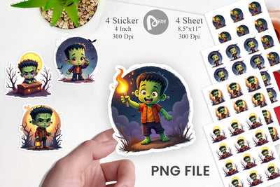 Halloween Franky Bolt Sticker Sublimation artnoy 