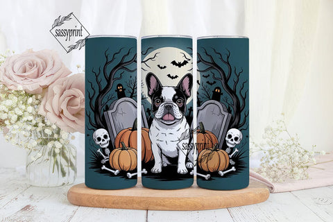 Halloween Frenchie 20oz Tumbler Wrap Sublimation sassyprint 
