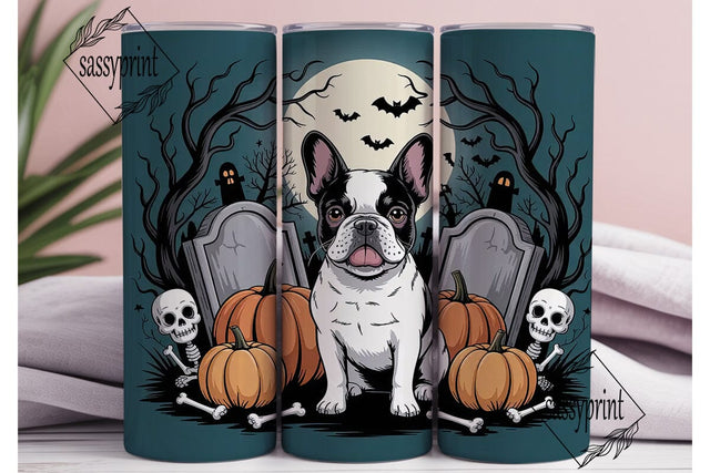 Halloween Frenchie 20oz Tumbler Wrap Sublimation sassyprint 