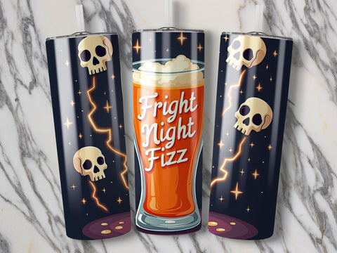 Halloween Fright Night Fizz Tumbler Wrap PNG Sublimation Luvleigh Digitals 