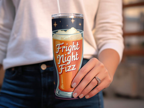 Halloween Fright Night Fizz Tumbler Wrap PNG Sublimation Luvleigh Digitals 