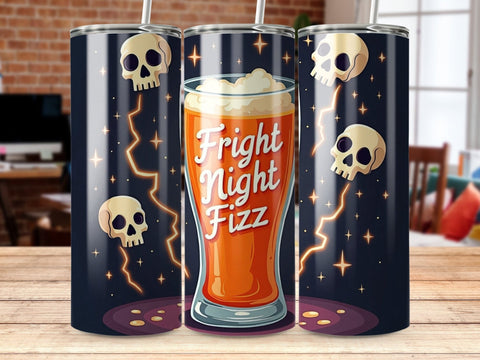 Halloween Fright Night Fizz Tumbler Wrap PNG Sublimation Luvleigh Digitals 