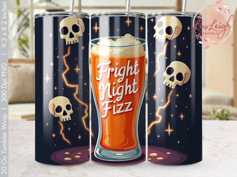 Halloween Fright Night Fizz Tumbler Wrap PNG Sublimation Luvleigh Digitals 
