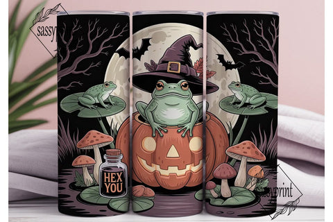 Halloween Frog 20oz Tumbler Wrap Sublimation sassyprint 