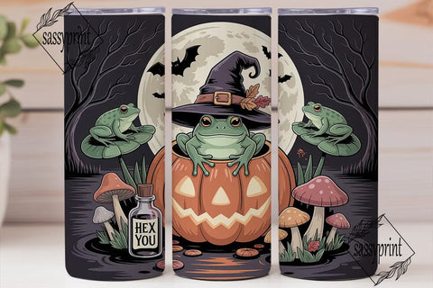 Halloween Frog 20oz Tumbler Wrap Sublimation sassyprint 