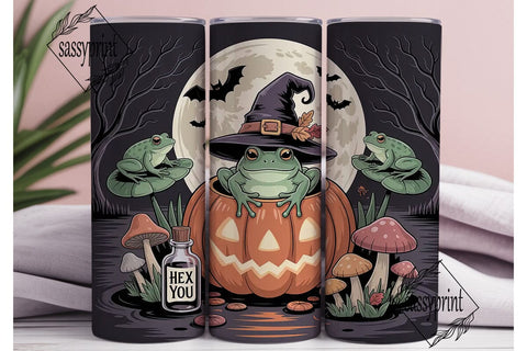 Halloween Frog 20oz Tumbler Wrap Sublimation sassyprint 
