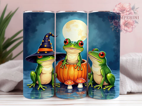 Halloween Frogs 20 oz Skinny Tumbler Sublimation Design, Straight & Tapered Tumbler Png, Cute Spooky Halloween Frog Witch Potion Tumbler Png, Digital Download PNG Sublimation Li Zamperini 