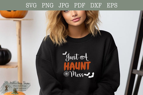 Halloween Funny SVG Design - Haunt Mess – Cute Spooky Halloween, Funny Fall Shirt Design SVG Willow Paige Farms 