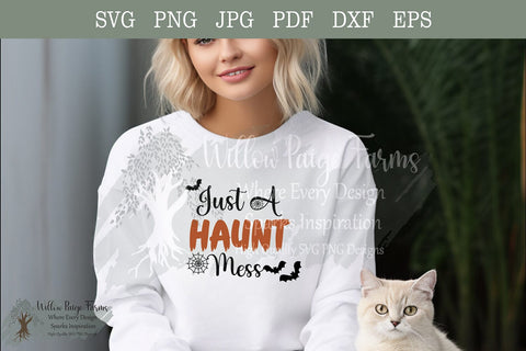 Halloween Funny SVG Design - Haunt Mess – Cute Spooky Halloween, Funny Fall Shirt Design SVG Willow Paige Farms 