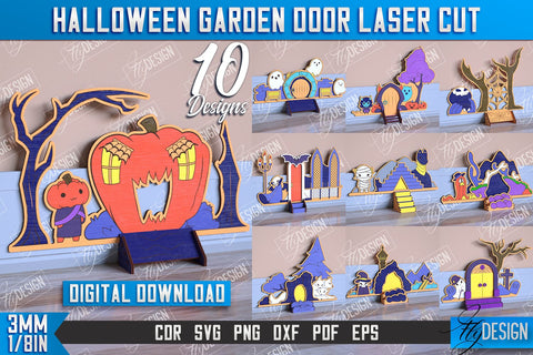Halloween Garden Door Bundle | Magic Door | Haunted House | Halloween Decorations | CNC Files SVG Fly Design 