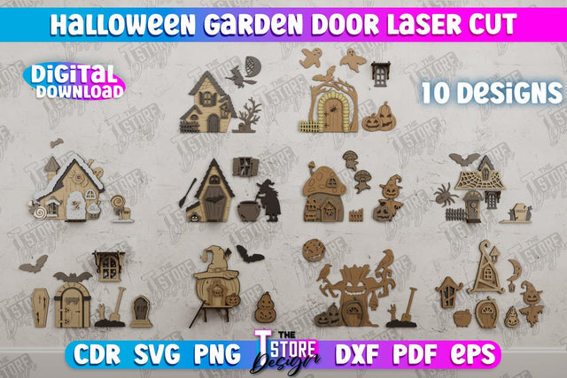 Halloween Garden Door Bundle| Magic Door | Haunted House | Halloween Decorations | CNC Files SVG The T Store Design 