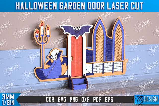 Halloween Garden Door | Magic Door | Haunted House | Halloween Decorations | CNC File SVG Fly Design 