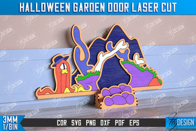 Halloween Garden Door | Magic Door | Haunted House | Halloween Decorations | CNC File SVG Fly Design 