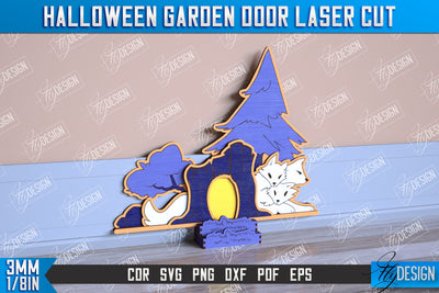 Halloween Garden Door | Magic Door | Haunted House | Halloween Decorations | CNC File SVG Fly Design 