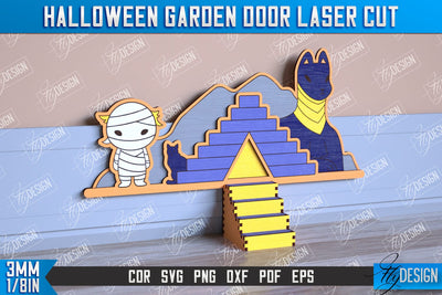 Halloween Garden Door | Magic Door | Haunted House | Halloween Decorations | CNC File SVG Fly Design 