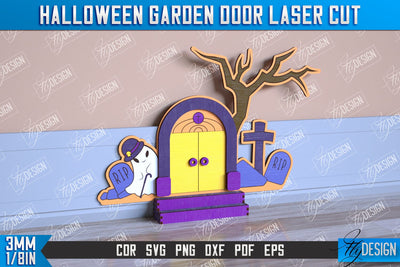 Halloween Garden Door | Magic Door | Haunted House | Halloween Decorations | CNC File SVG Fly Design 