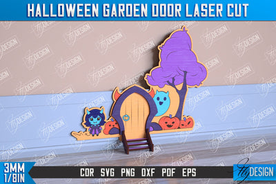 Halloween Garden Door | Magic Door | Haunted House | Halloween Decorations | CNC File SVG Fly Design 