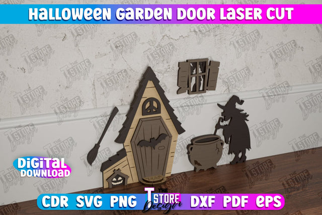 Halloween Garden Door | Magic Door | Haunted House | Halloween Decorations | CNC File SVG The T Store Design 