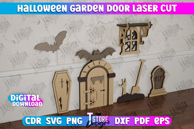 Halloween Garden Door | Magic Door | Haunted House | Halloween Decorations | CNC File SVG The T Store Design 