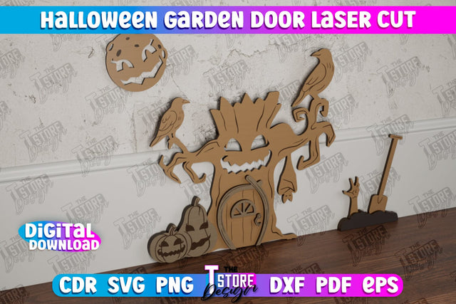 Halloween Garden Door | Magic Door | Haunted House | Halloween Decorations | CNC File SVG The T Store Design 