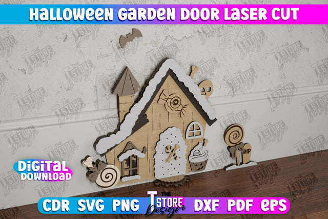 Halloween Garden Door | Magic Door | Haunted House | Halloween Decorations | CNC File SVG The T Store Design 