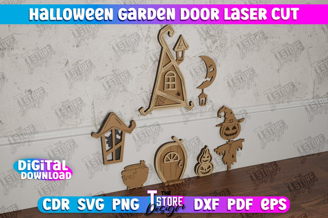 Halloween Garden Door | Magic Door | Haunted House | Halloween Decorations | CNC File SVG The T Store Design 