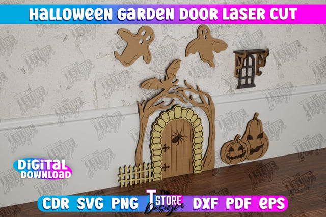 Halloween Garden Door | Magic Door | Haunted House | Halloween Decorations | CNC File SVG The T Store Design 