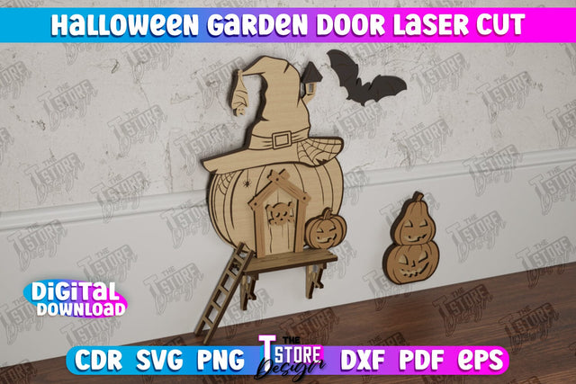 Halloween Garden Door | Magic Door | Haunted House | Halloween Decorations | CNC File SVG The T Store Design 