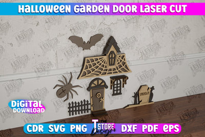 Halloween Garden Door | Magic Door | Haunted House | Halloween Decorations | CNC File SVG The T Store Design 
