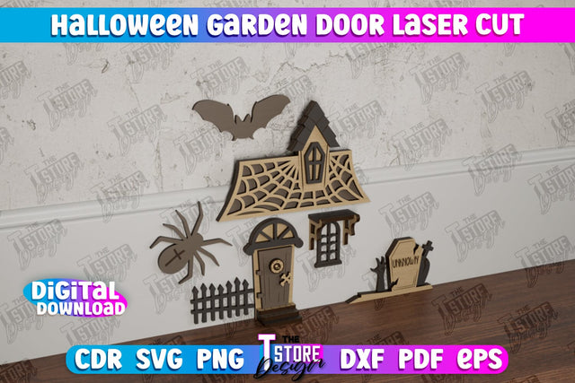 Halloween Garden Door | Magic Door | Haunted House | Halloween Decorations | CNC File SVG The T Store Design 