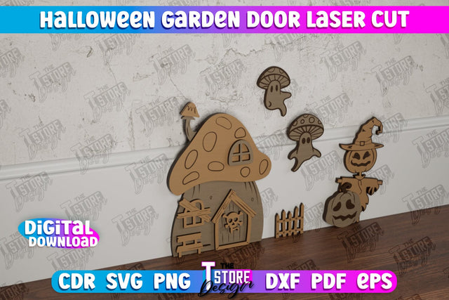 Halloween Garden Door | Magic Door | Haunted House | Halloween Decorations | CNC File SVG The T Store Design 