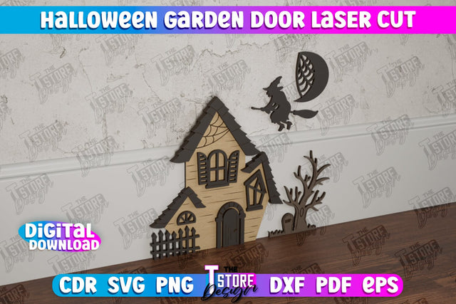 Halloween Garden Door | Magic Door | Haunted House | Halloween Decorations | CNC File SVG The T Store Design 