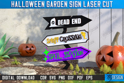 Halloween Garden Sign Laser Cut | Seasonal Garden Decoration | Lawn Stake | Garden Stakes | CNC File SVG Fly Design 