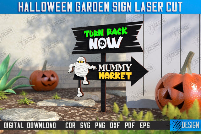 Halloween Garden Sign Laser Cut | Seasonal Garden Decoration | Lawn Stake | Garden Stakes | CNC File SVG Fly Design 
