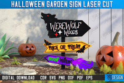 Halloween Garden Sign Laser Cut | Seasonal Garden Decoration | Lawn Stake | Garden Stakes | CNC File SVG Fly Design 