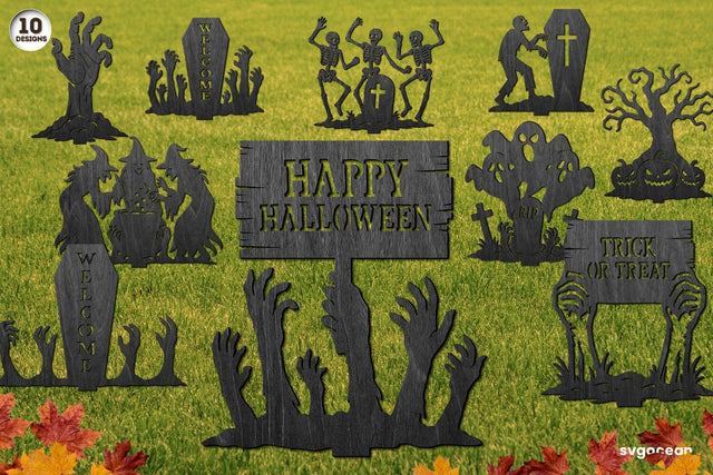 Halloween Garden Stakes Bundle SVG SvgOcean 