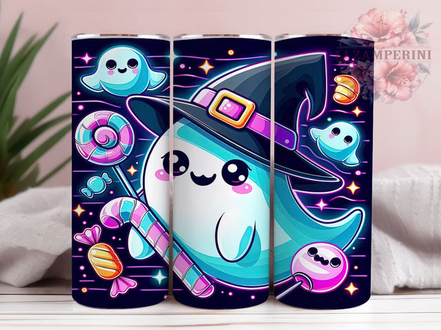 Halloween Ghost 20 oz Skinny Tumbler Sublimation Design, Straight & Tapered Tumbler Png, Halloween Cute Spooky Season Horror Tumbler Png, Digital Download PNG Sublimation Li Zamperini 