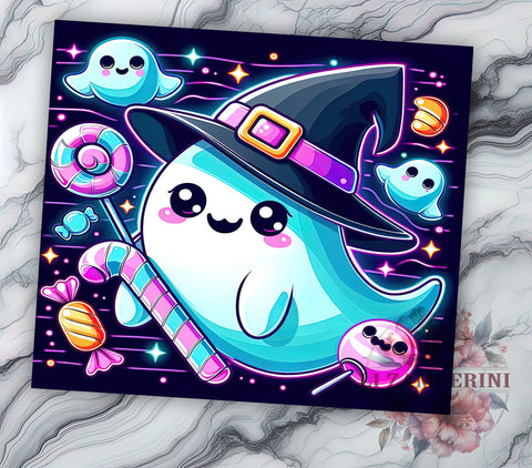 Halloween Ghost 20 oz Skinny Tumbler Sublimation Design, Straight & Tapered Tumbler Png, Halloween Cute Spooky Season Horror Tumbler Png, Digital Download PNG Sublimation Li Zamperini 