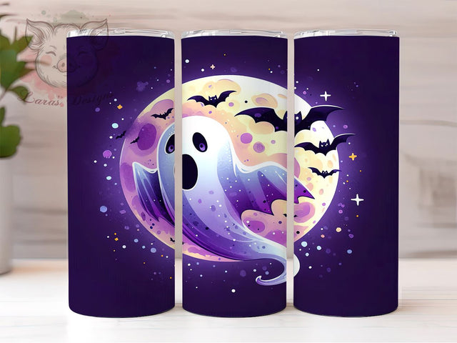 Halloween Ghost 20 oz Skinny Tumbler Sublimation Design, Straight & Tapered Tumbler Png, Spooky Ghost Tumbler Png, Digital Download PNG Sublimation Lara' s Designs 