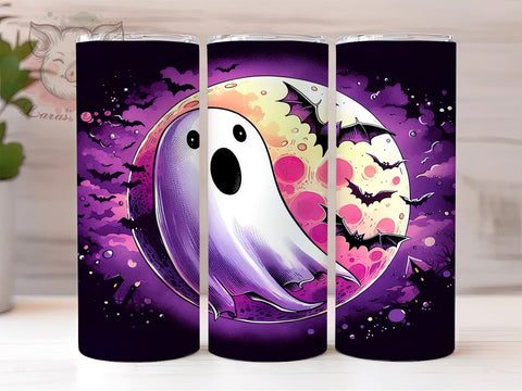 Halloween Ghost 20 oz Skinny Tumbler Sublimation Design, Straight & Tapered Tumbler Png, Spooky Ghost Tumbler Png, Digital Download PNG Sublimation Lara' s Designs 