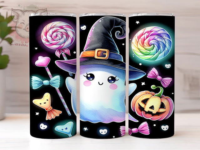 Halloween Ghost 20 oz Skinny Tumbler Sublimation Design, Straight & Tapered Tumbler Png, Spooky Season Horror Tumbler Png, Digital Download PNG Sublimation Lara' s Designs 