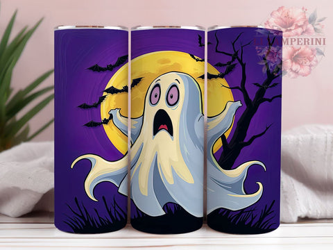 Halloween Ghost 20 oz Skinny Tumbler Sublimation Design, Straight & Tapered Tumbler Png, Trendy Spooky Ghost Tumbler Png, Digital Download PNG Sublimation Li Zamperini 