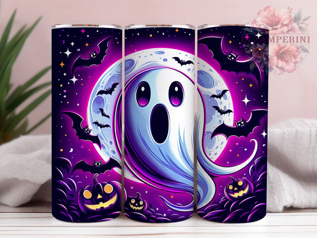 Halloween Ghost 20 oz Skinny Tumbler Sublimation Design, Straight & Tapered Tumbler Png, Trendy Spooky Ghost Tumbler Png, Digital Download PNG Sublimation Li Zamperini 