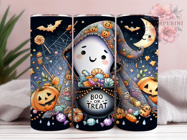 Halloween Ghost 20oz Tumbler Wrap PNG, Cute Ghost Tumbler PNG Sublimation Design, Straight & Tapered Tumbler Wrap, Instant Digital Download Sublimation Li Zamperini 