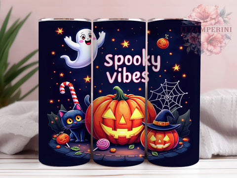 Halloween Ghost 20oz Tumbler Wrap PNG, Cute Ghost Tumbler PNG Sublimation Design, Straight & Tapered Tumbler Wrap, Instant Digital Download Sublimation Li Zamperini 