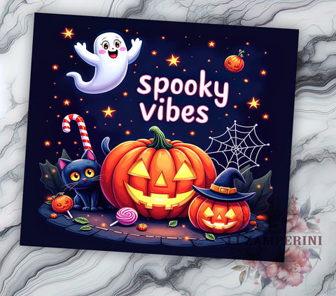 Halloween Ghost 20oz Tumbler Wrap PNG, Cute Ghost Tumbler PNG Sublimation Design, Straight & Tapered Tumbler Wrap, Instant Digital Download Sublimation Li Zamperini 