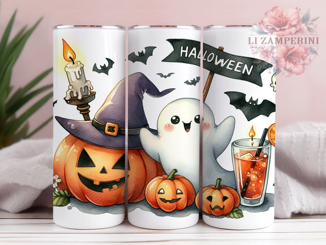 Halloween Ghost 20oz Tumbler Wrap PNG, Halloween Boo Tumbler PNG Sublimation Design, Straight & Tapered Tumbler Wrap, Instant Digital Download Sublimation Li Zamperini 