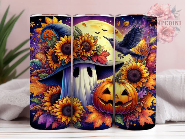 Halloween Ghost 20oz Tumbler Wrap PNG, Spooky Season Tumbler PNG Sublimation Design, Straight & Tapered Tumbler Wrap, Instant Digital Download Sublimation Li Zamperini 