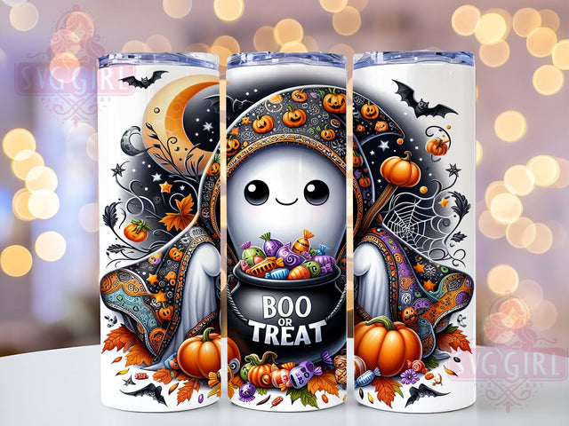 Halloween Ghost 20oz Tumbler Wrap Sublimation Design, Straight Tapered Tumbler Wrap, Cute Ghost Tumbler Png, Instant Digital Download Sublimation SvggirlplusArt 