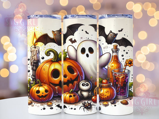 Halloween Ghost 20oz Tumbler Wrap Sublimation Design, Straight Tapered Tumbler Wrap, Halloween Boo Tumbler Png, Instant Digital Download Sublimation SvggirlplusArt 